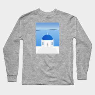 Blue Dome Church, Oia, Santorini, Greece Long Sleeve T-Shirt